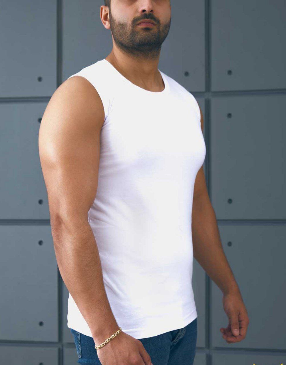 زیر پوش  آستین حلقه ای مردانه   جنس:پلی استر پنبه  دورو  رنگ بندی:سفید
